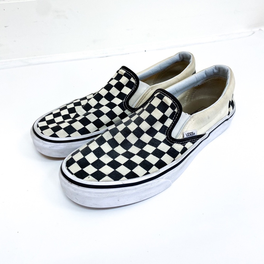 checkered slip on vans